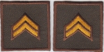 CPL Corporal DARK GOLD on BROWN collar patches Solid Style